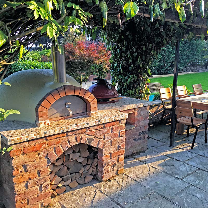 Igneus Ceramiko Pro 1000 Wood Fired Pizza Oven — in use outdoors