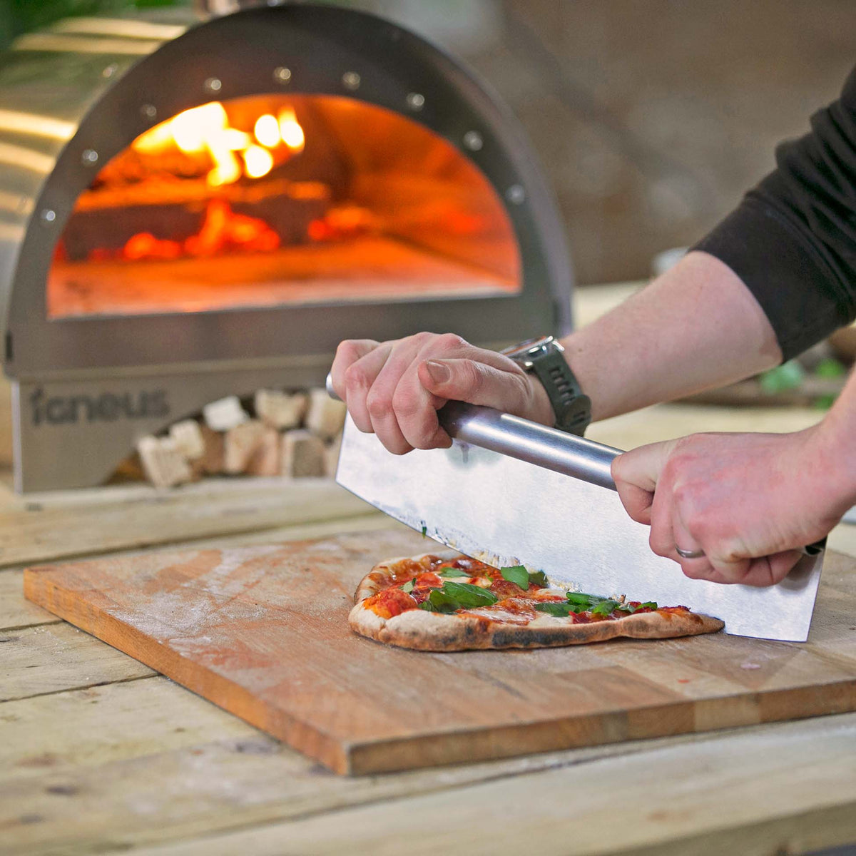 Igneus Pro 85cm 5 Part Toolset Pizza Oven Accessory Bundle — showing texture and finish