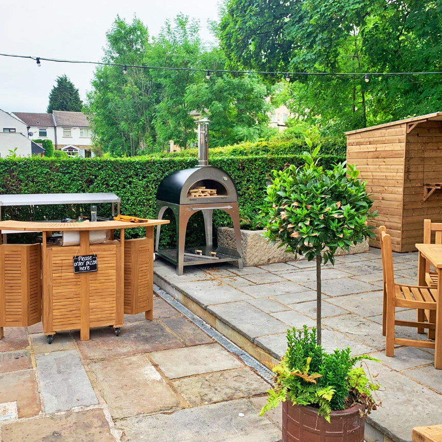 igneus pro 750 wood fired pizza oven lifestyle exterior view — view 4