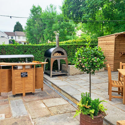 igneus pro 750 wood fired pizza oven lifestyle exterior view — view 4