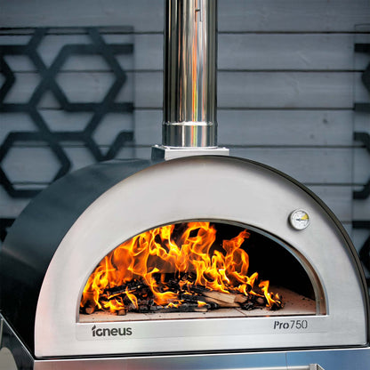 igneus pro 750 wood fired pizza oven lifestyle exterior view — view 3