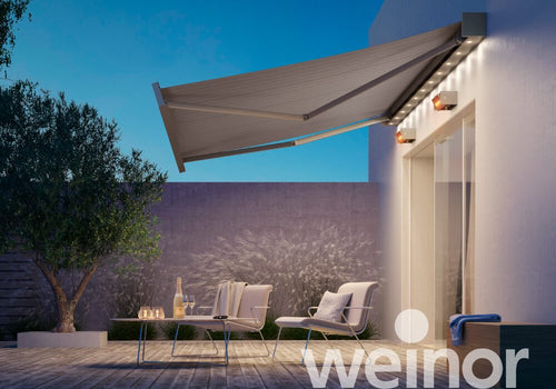 Cassette Awning | Weinor Kubata | Clean Cubic Lines | Spans Up To 7m | Optional LED