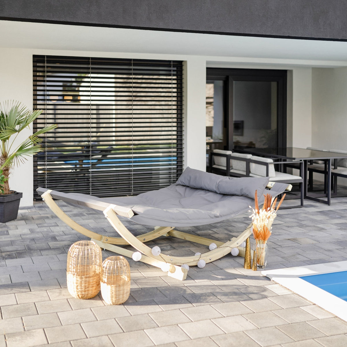lounge bed anthracite product exterior view — view 2