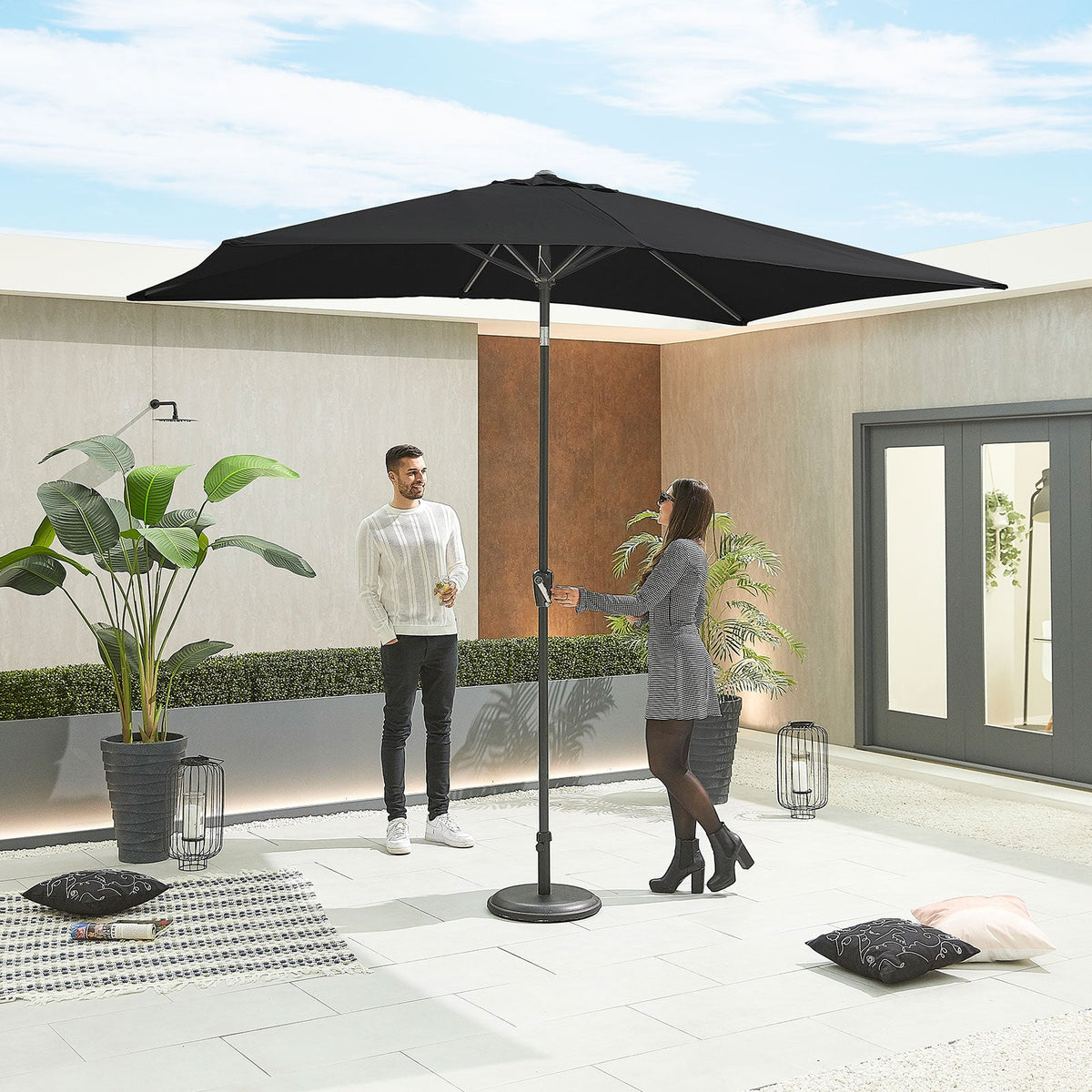Antigua Aluminium Parasol — showing texture and finish