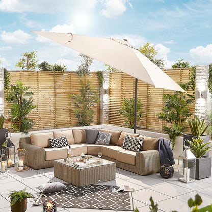 Galaxy Grey Frame LED Cantilever Parasol — front view