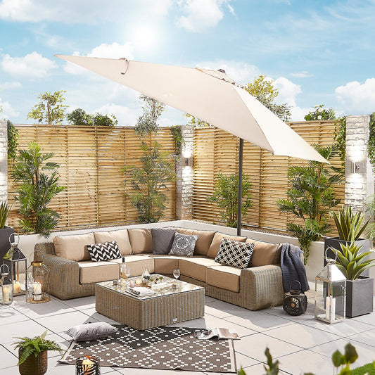 Galaxy Grey Frame LED Cantilever Parasol — front view