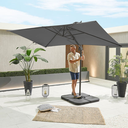 Apollo Cantilever Parasol — in a contemporary garden