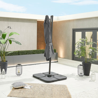 Apollo Cantilever Parasol — in a traditional garden