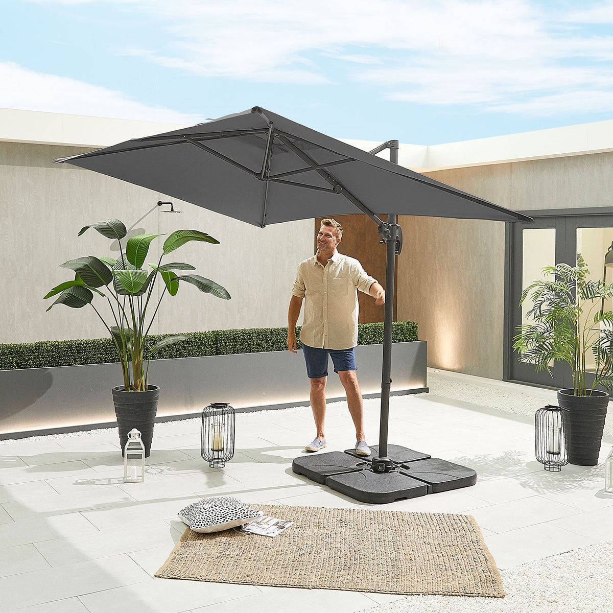 Apollo Cantilever Parasol — closed configuration