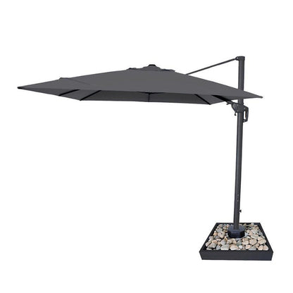Galaxy Grey Frame LED Cantilever Parasol — rear view