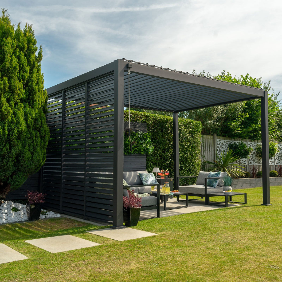Titan Louvred Side Wall — with accessories shown