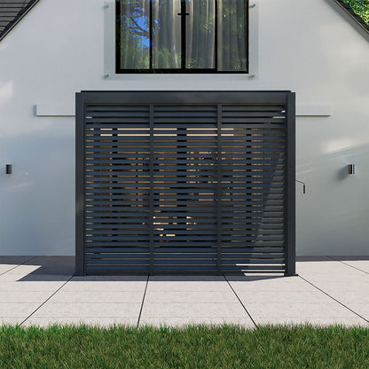 Titan Louvred Side Wall — in a traditional garden