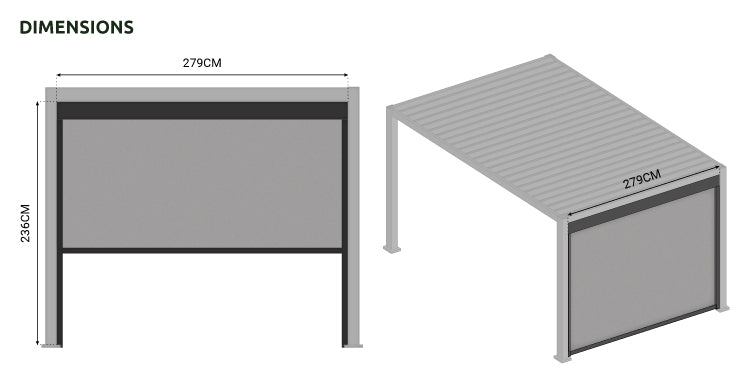 Titan Pergola Pull Down Privacy Screen — styled in a garden setting