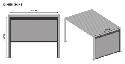 Titan Pergola Pull Down Privacy Screen — styled in a garden setting