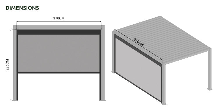 Titan Pergola Pull Down Privacy Screen — with accessories shown