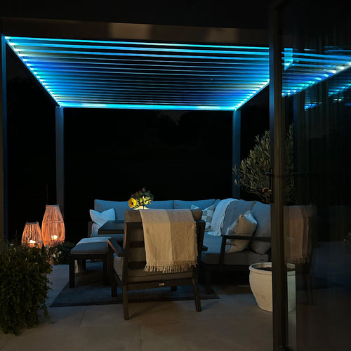 Titan Freestanding Aluminium Pergola — in a patio setting