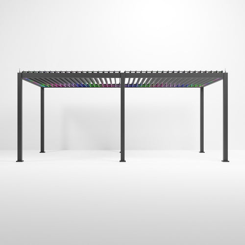 Titan Freestanding Aluminium Pergola — styled in a garden setting