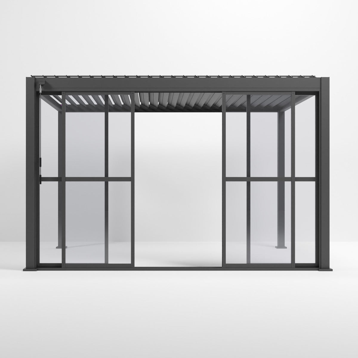 Titan Clear Sliding Doors — from an angle