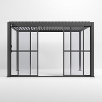 Titan Clear Sliding Doors — from an angle