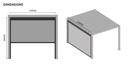 Titan Pergola Pull Down Privacy Screen — in use outdoors