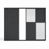 Adjustable Louvre Sliding Door Side Wall - 3.6m - Grey — front view