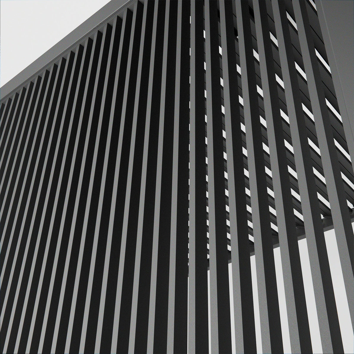 Vertical Louvre Side Wall Panel — set up and ready to use
