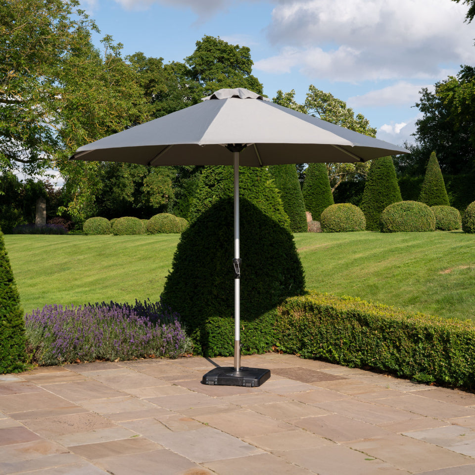 Enzo Crank Operated Parasol — in use outdoors
