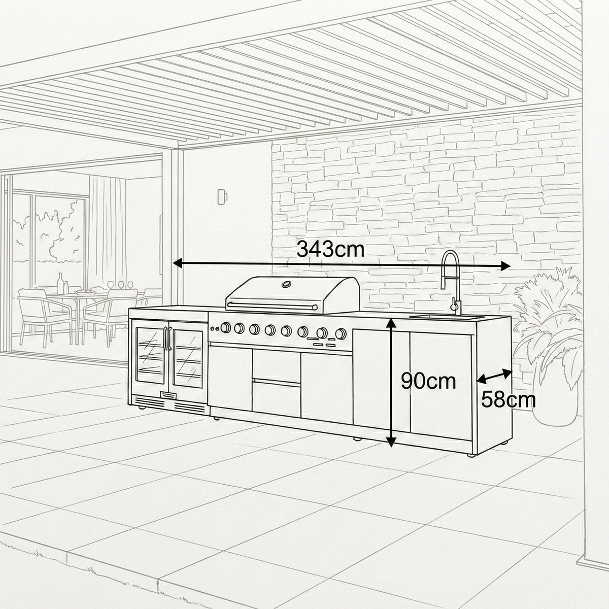 Assado Plus Outdoor Kitchen — from an angle