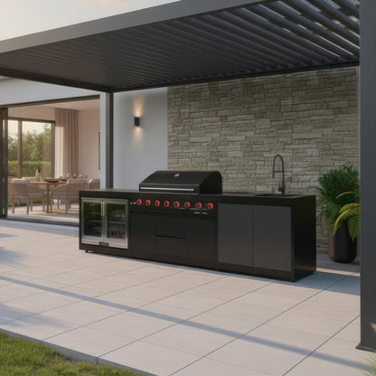 Assado Plus Outdoor Kitchen — styled in a garden setting