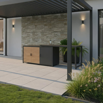 Cook Cab Outdoor Kitchen Workstation - Grey — close-up detail