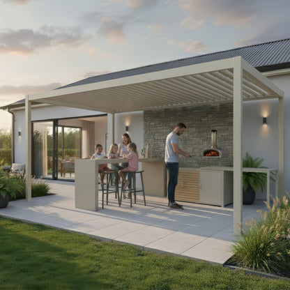 Cook Cab Outdoor Kitchen Workstation - Pebble — close-up detail