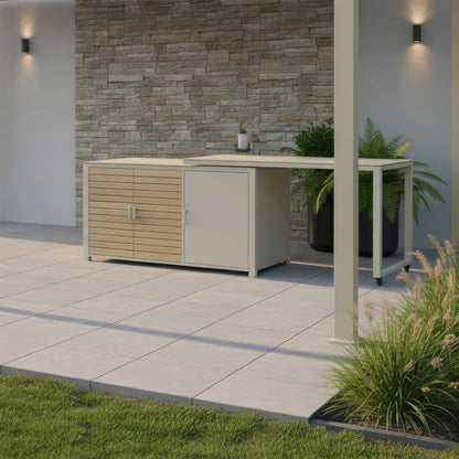 Cook Cab Outdoor Kitchen Workstation - Pebble — from above