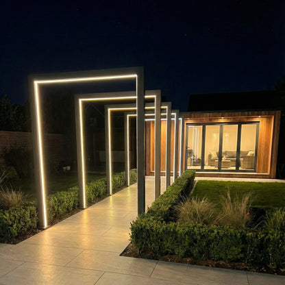 Titan Pergola Arch RGBW LED Set of 3 — from an angle