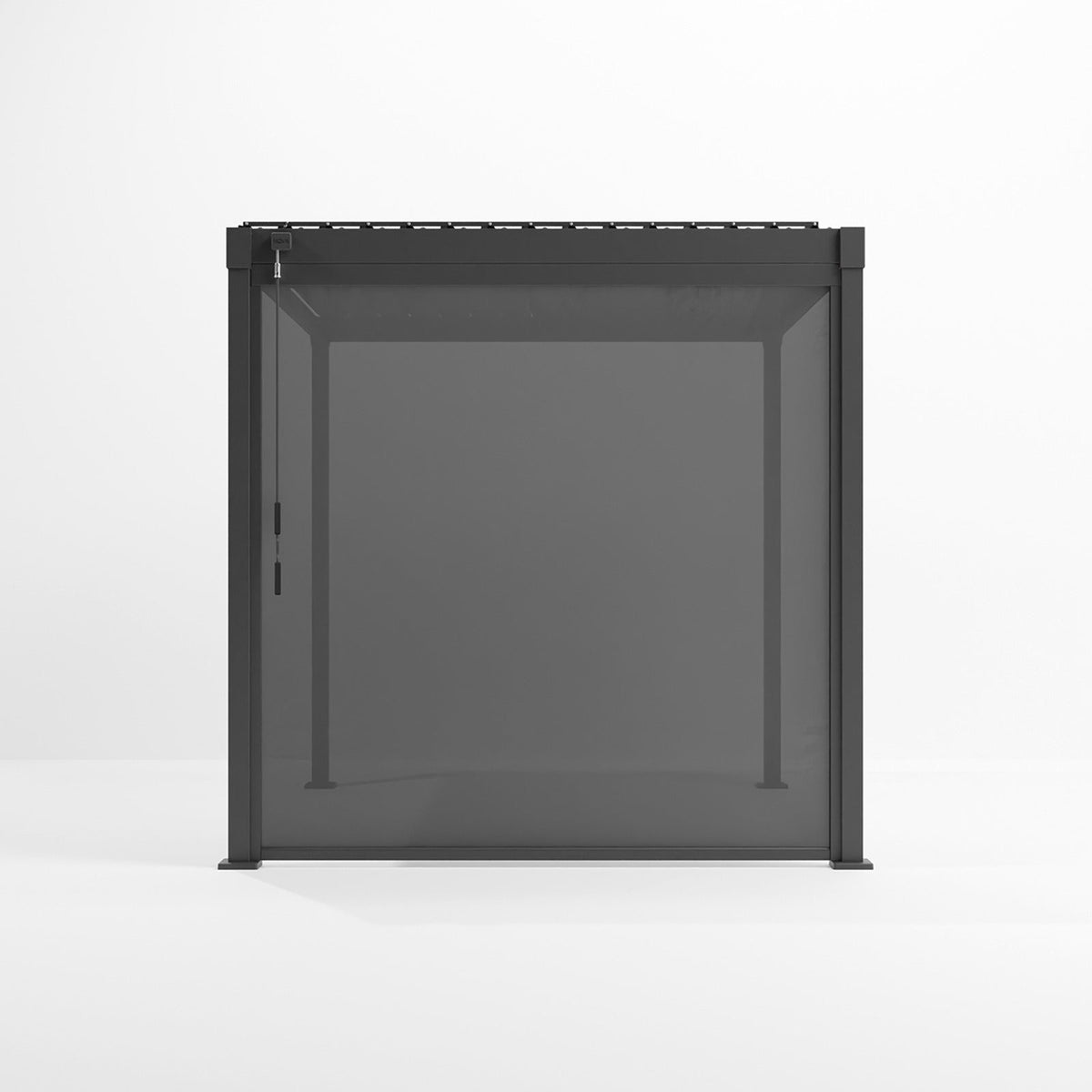 Luna Pergola Pull Down Privacy Screen — from an angle