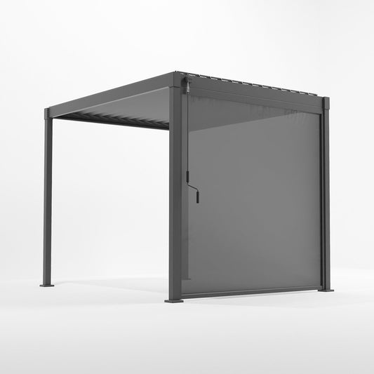 Luna Pergola Pull Down Privacy Screen — in use outdoors