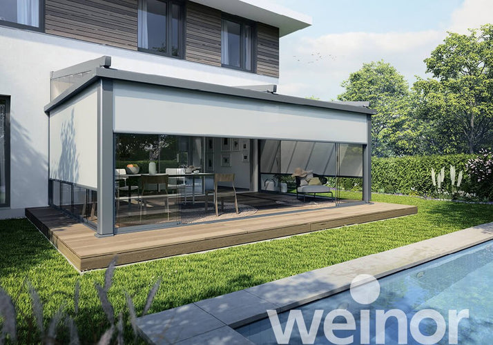 Textile Patio Roof | Weinor PergoTex II | Waterproof PVC Roof | Spans Up To 7m | Integrated Gutter