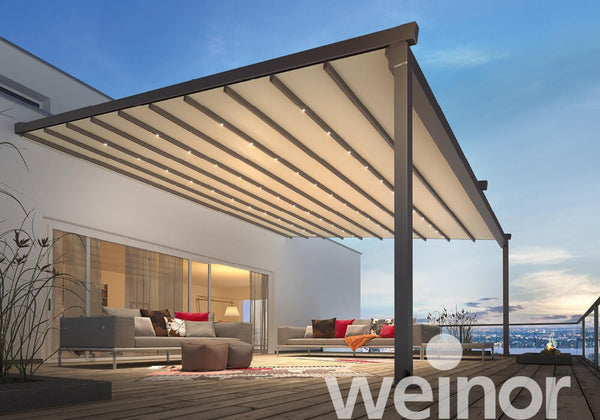 Textile Patio Roof | Weinor PergoTex II | Waterproof PVC Roof | Spans Up To 7m | Integrated Gutter