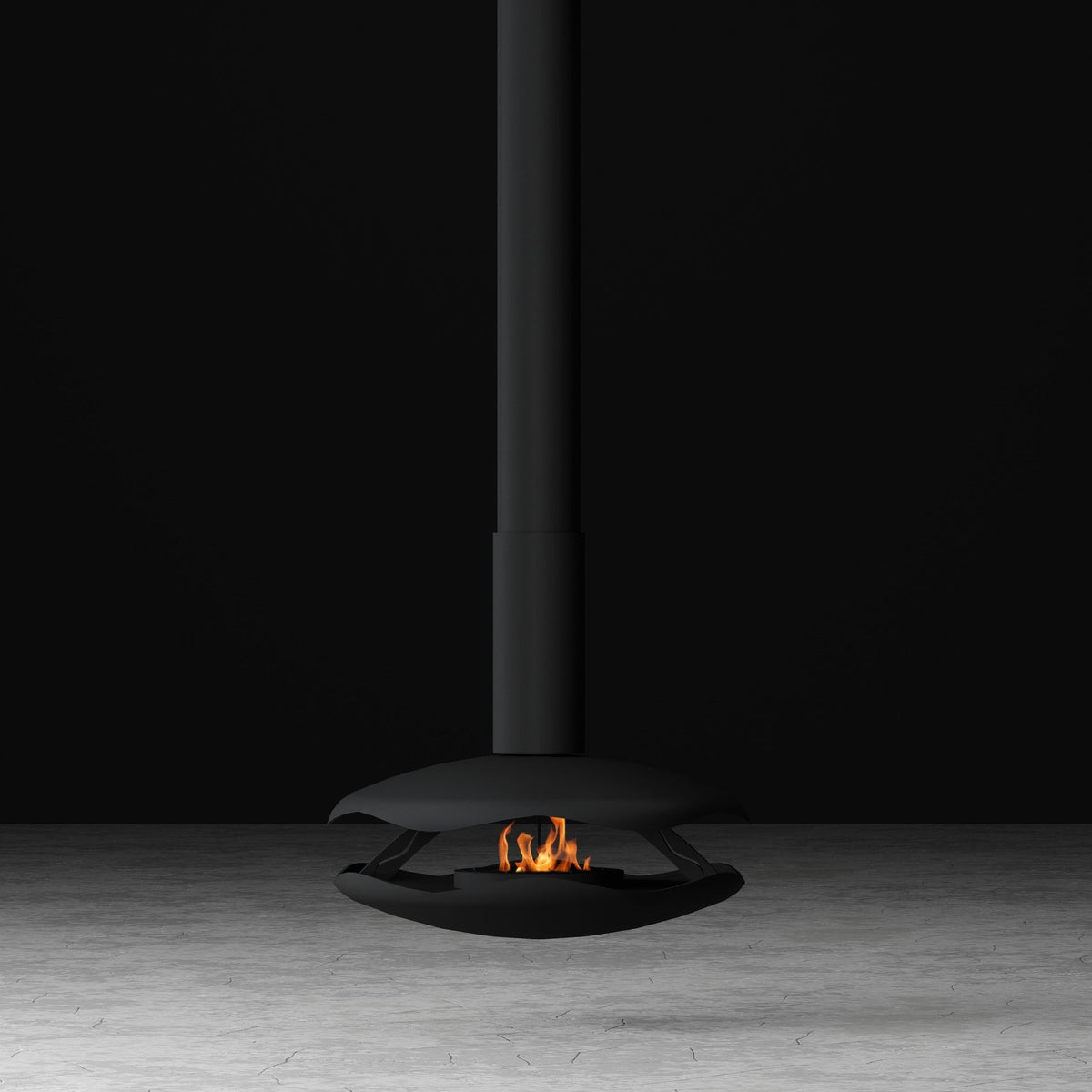 Glammfire Perola Suspended Fire — styled in a garden setting