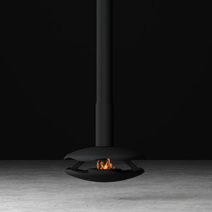 Glammfire Perola Suspended Fire — styled in a garden setting