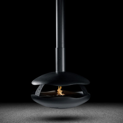 Glammfire Perola Plus Suspended Fire — styled in a garden setting