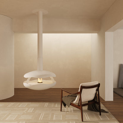 Glammfire Perola Plus Suspended Fire — in use outdoors