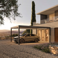 Aluminium Carport | Deponti Pinela Delight Carport | Trapezoidal Roofing | Extra-Wide | Spans Up To 7m | Integrated LED