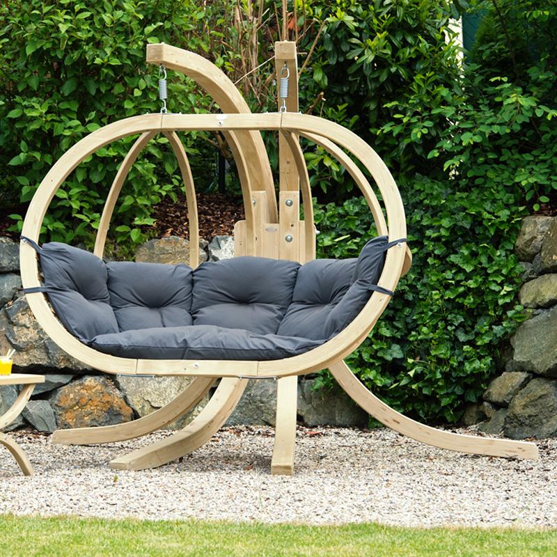 Globo Royal Double Hanging Egg Chair Set — rear view