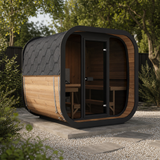 Cube Sauna Icon 220 XL — 3–4 Person Thermowood Garden Sauna, Full Front Glass & Extra-Wide Interior, 2.2m