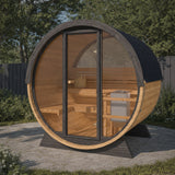 Pool Sauna — 2–3 Person Thermowood Garden Sauna, Full Front Glass & Poolside Design, 1.6m