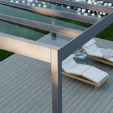 Glass Roof Aluminium Pergola | The Cristallo | Reinforced Safety Glass | Extra-Wide Panels | Spans Up To 7m | Integrated LED