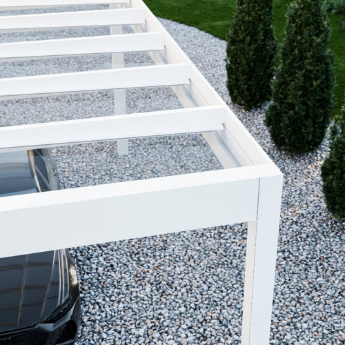 Glass Roof Aluminium Pergola | The Cristallo | Reinforced Safety Glass | Extra-Wide Panels | Spans Up To 7m | Integrated LED
