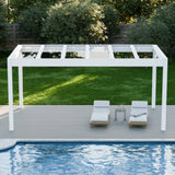 Glass Roof Aluminium Pergola | The Cristallo | Reinforced Safety Glass | Extra-Wide Panels | Spans Up To 7m | Integrated LED