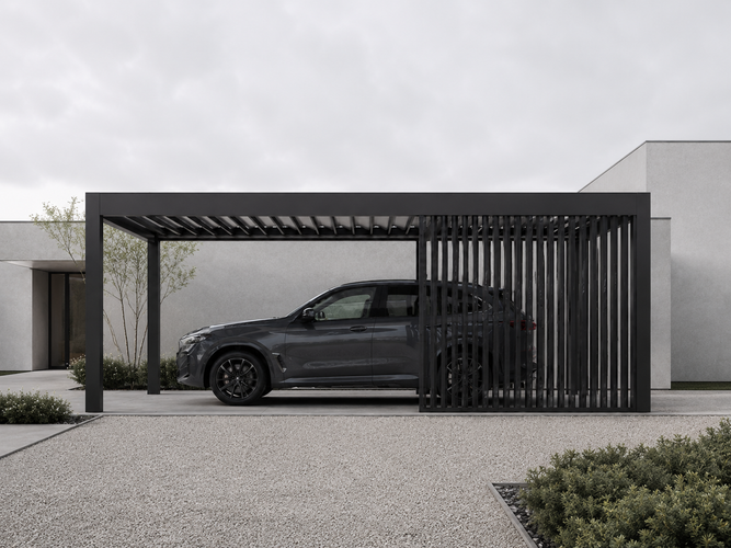 Louvred Side Panel | Roma Verandas | Fixed or Rotatable | Adjustable Privacy & Solar Control | Aluminium Veranda Pergola Side Element