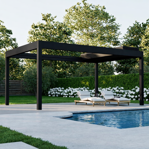 Motorised Pergola | The Aperto | Sliding Retractable Panels | Spans Up To 7m | Integrated LED | Wall-Mounted or Freestanding